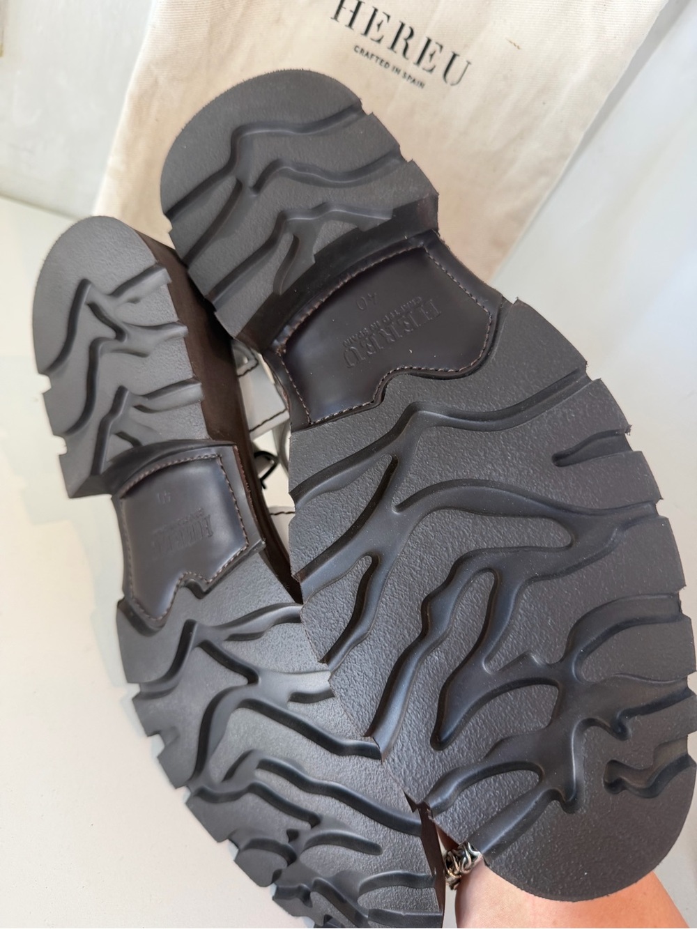 Hereu Sandals White Leather - Picture 8 of 9